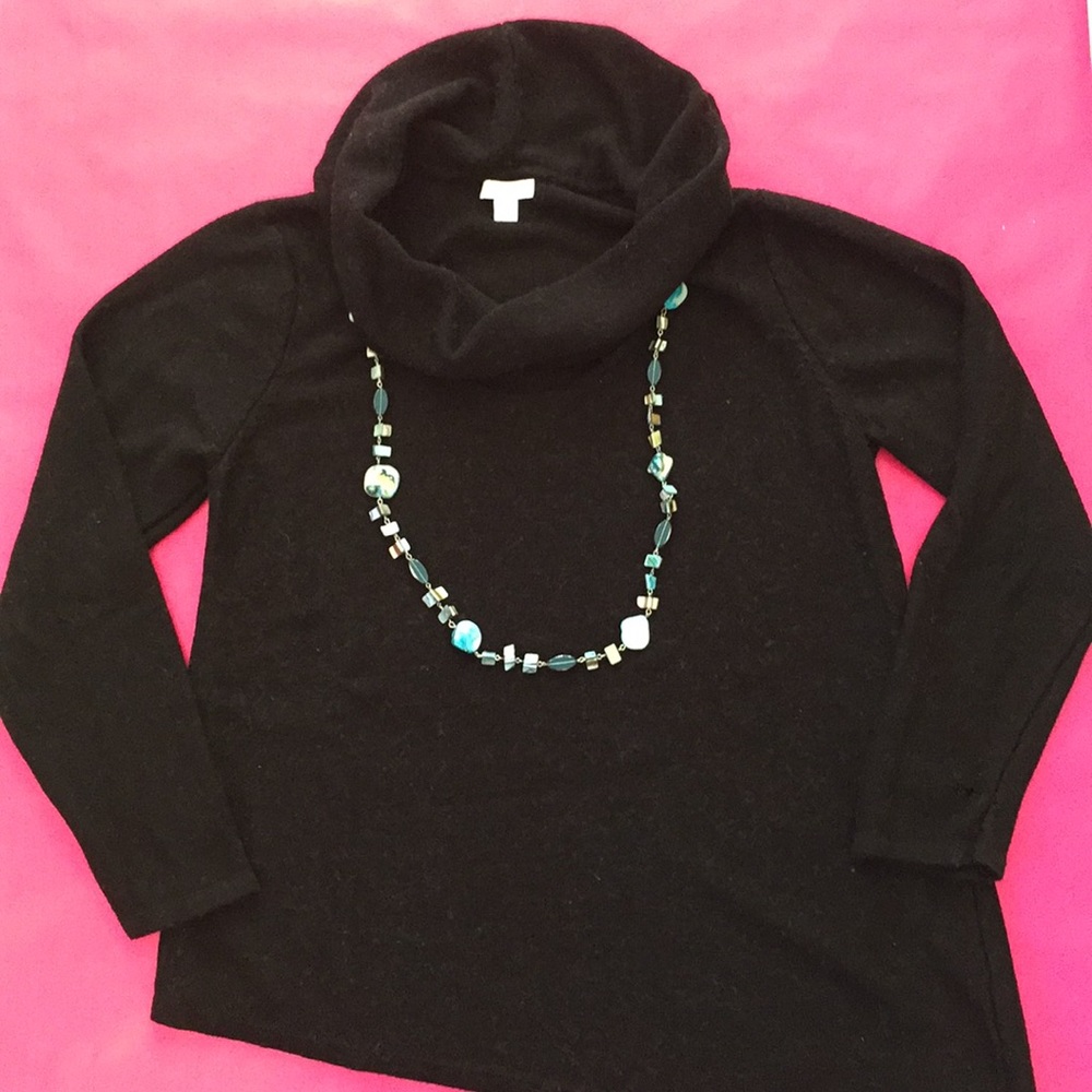 J Jill black cowl neck sweater - Picture 1 of 6